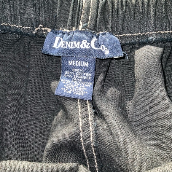 Vintage Denim & Co Sz L Dark Wash Pockets Embroidered Cotton Zip Back Maxi Skirt - Picture 5 of 7